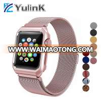 Hot Selling Rose Pink Milanese Loop Watch Strap for Apple Watch 1 2 3 with Aluminum Case for Apple Watch 38mm 42mm Band