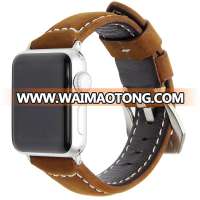 Best Quality Factory Retro Matt Brown Genuine Leather for Apple Watch 38mm 42mm for iWatch Band Strap Wholesaler