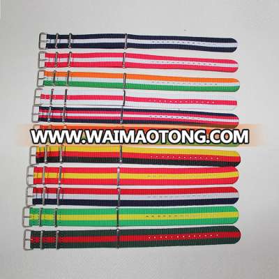 Factory Wholesales 20mm Colorful Nato Polyester Watch Strap For Watch